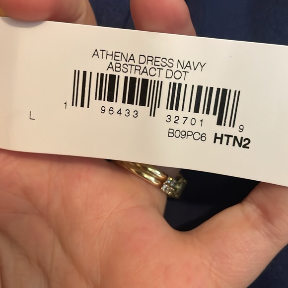 AMAZON THE DROP “Athena” navy abstract dot print dress - Picture 7 of 10